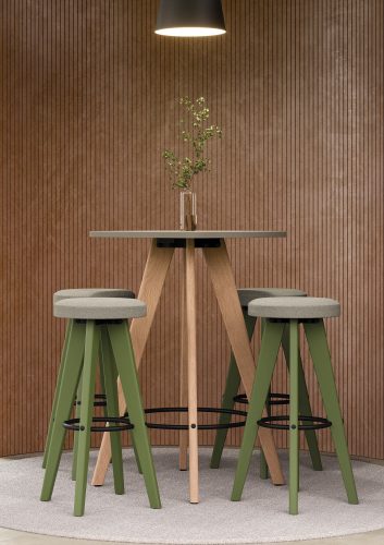 <h5>Rectangular Poseur Height Tables with Coloured Wood Tapered Leg - Image 16