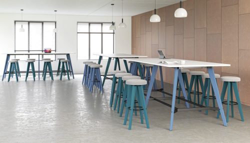 <h5>Rectangular Poseur Height Tables with Coloured Wood Tapered Leg - Image 12