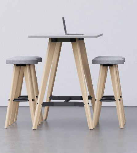 <h5>Rectangular Poseur Height Tables with Coloured Wood Tapered Leg - Image 14