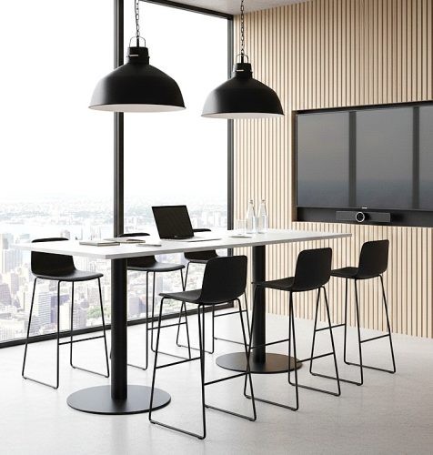 <h5>OI Square Top Poseur Tables